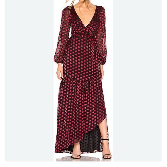 Lovers and Friends Augustus Gown in Black & Red Polka Dots Size XXS - Picture 1 of 11